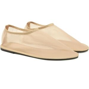 Elegant Nude Mesh Ballet Flat